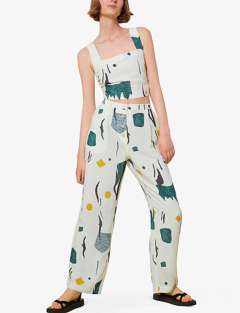 Whistles Aida Abstract-print Woven Trousers 2 Whistles Aida Abstract-print Woven Trousers - Image 2