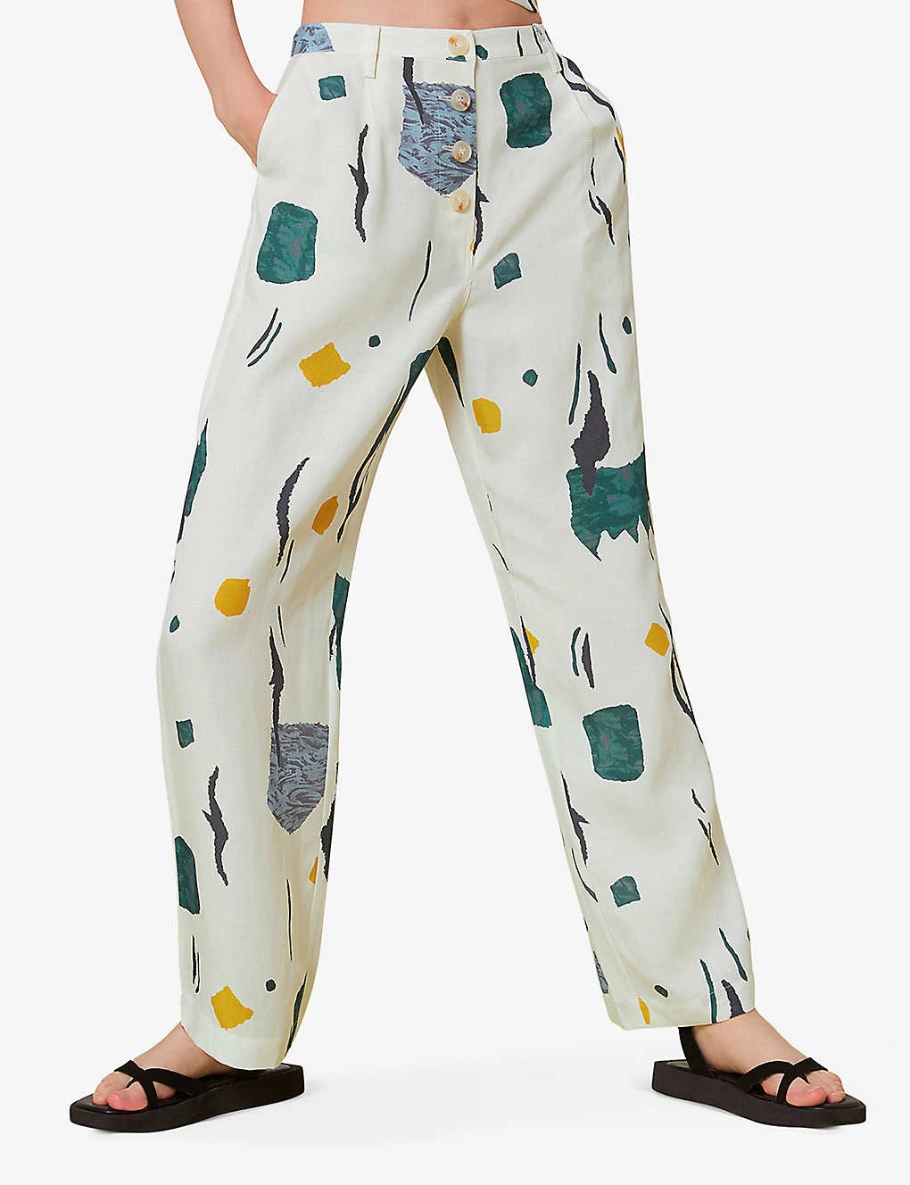 Whistles Aida Abstract-print Woven Trousers 3 Whistles Aida Abstract-print Woven Trousers - Image 3