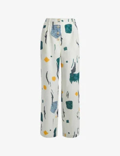 Whistles Aida Abstract-print Woven Trousers