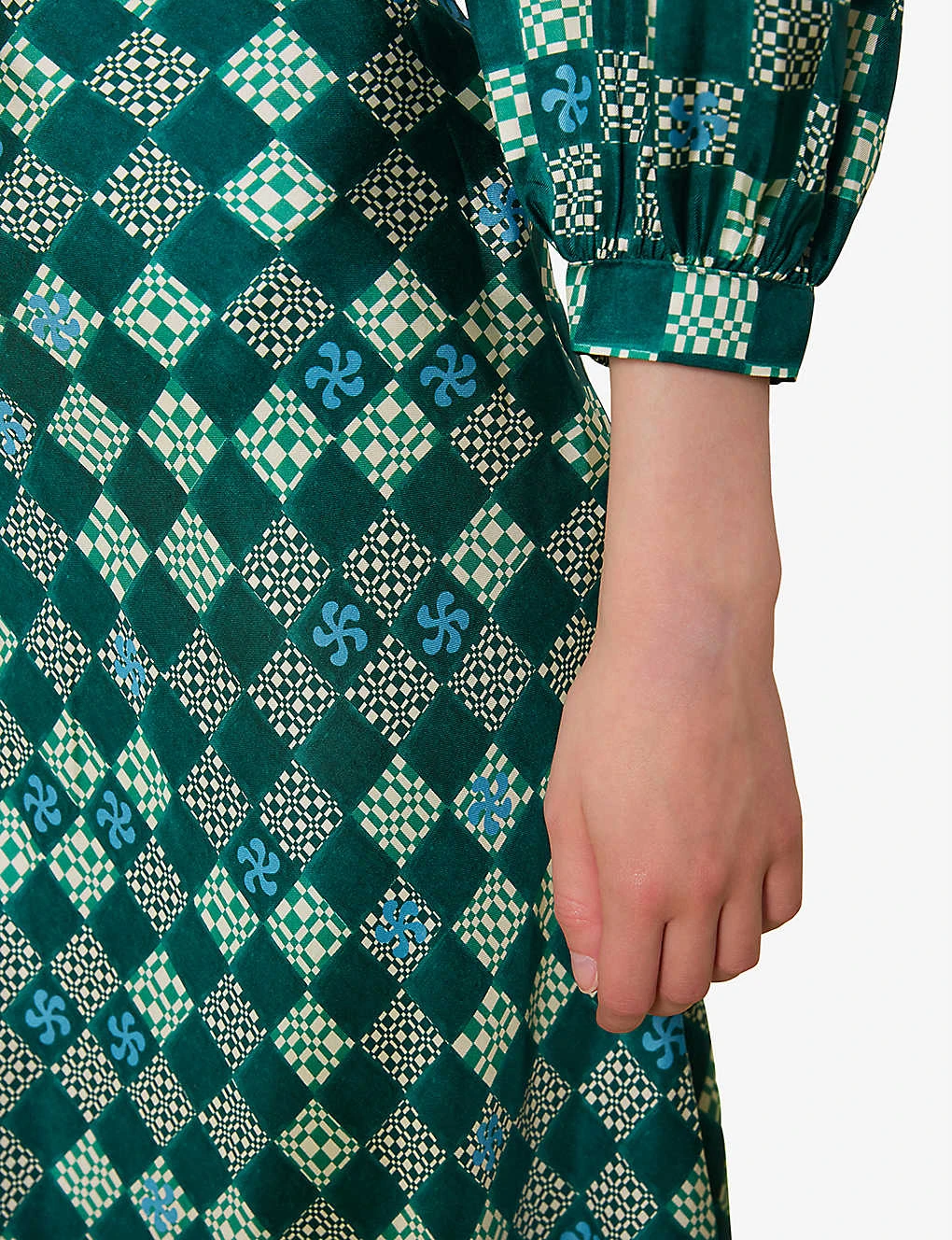 Whistles Checkerboard-print Bias-cut Silk Midi Skirt 5 Whistles Checkerboard-print Bias-cut Silk Midi Skirt - Image 5