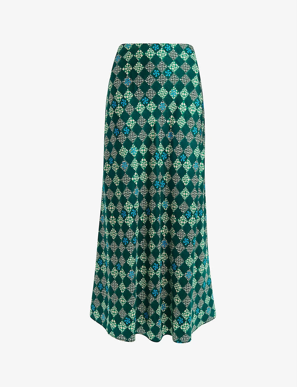 Whistles Checkerboard-print Bias-cut Silk Midi Skirt 1 Whistles Checkerboard-print Bias-cut Silk Midi Skirt