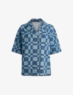 Whistles Billie Checkerboard Denim Shirt