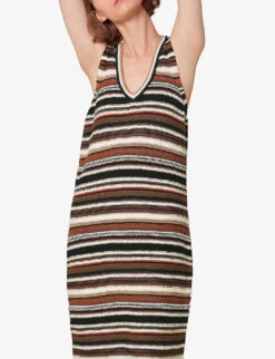Whistles Willow Striped Cotton-blend Dress -The Fashion Shop R03974357 MULTICOLOURED ALT02