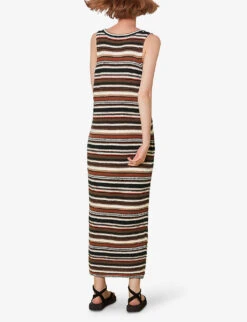 Whistles Willow Striped Cotton-blend Dress -The Fashion Shop R03974357 MULTICOLOURED ALT03