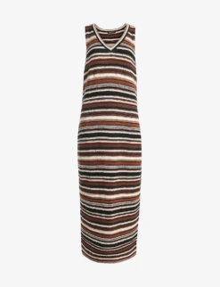 Whistles Willow Striped Cotton-blend Dress