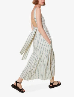 Whistles Marin Embroidered Cotton Midi Dress 7 Whistles Marin Embroidered Cotton Midi Dress -The Fashion Shop R03975832 MULTICOLOURED ALT02