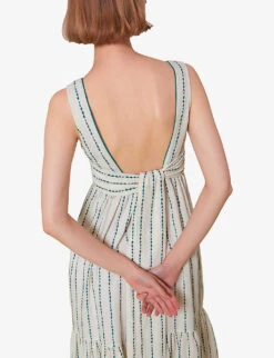 Whistles Marin Embroidered Cotton Midi Dress 8 Whistles Marin Embroidered Cotton Midi Dress -The Fashion Shop R03975832 MULTICOLOURED ALT03