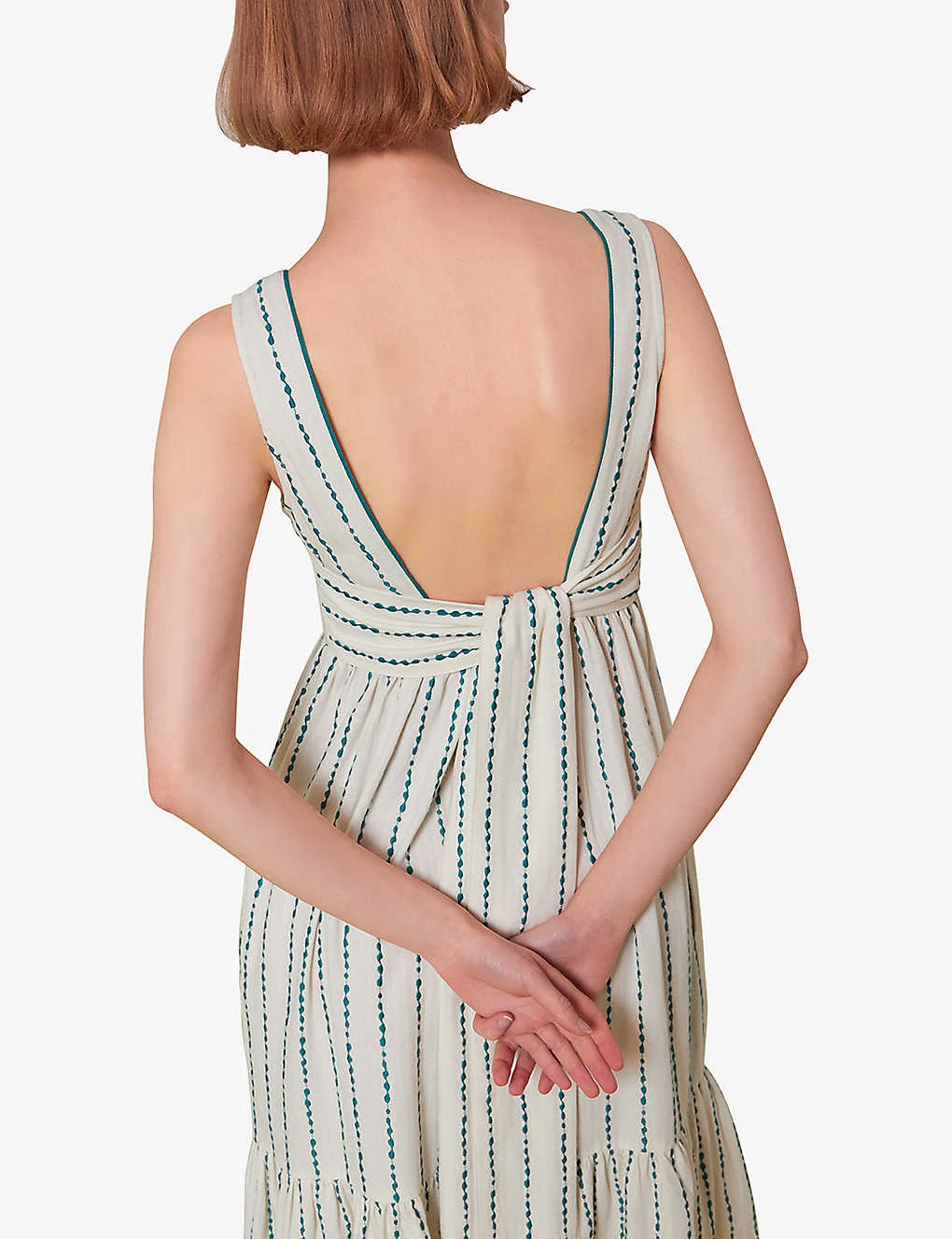 Whistles Marin Embroidered Cotton Midi Dress 4 Whistles Marin Embroidered Cotton Midi Dress - Image 4