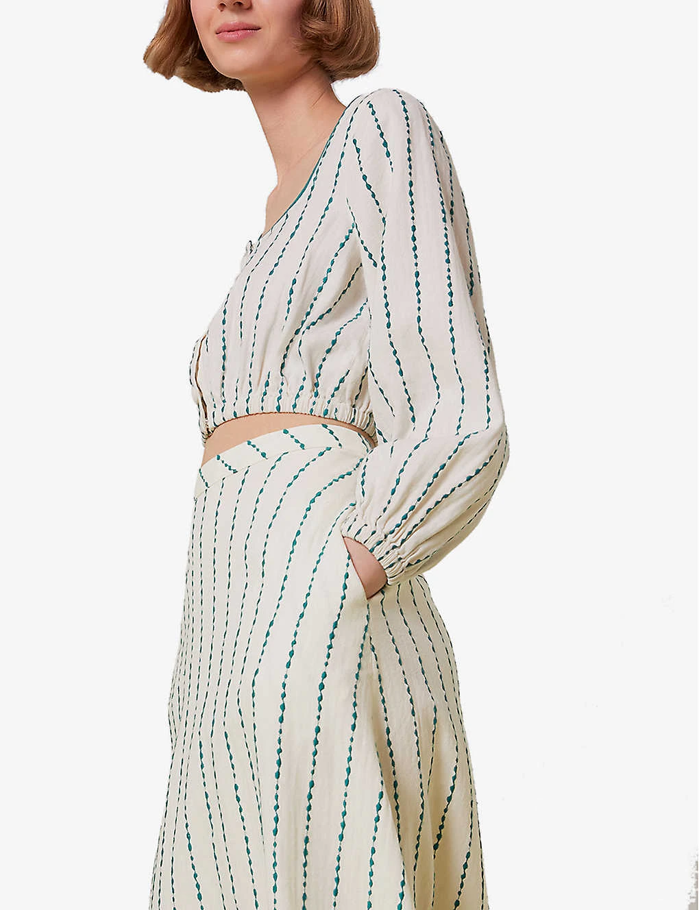 Whistles Mari Embroidered Cotton Circle Maxi Skirt 3 Whistles Mari Embroidered Cotton Circle Maxi Skirt - Image 3