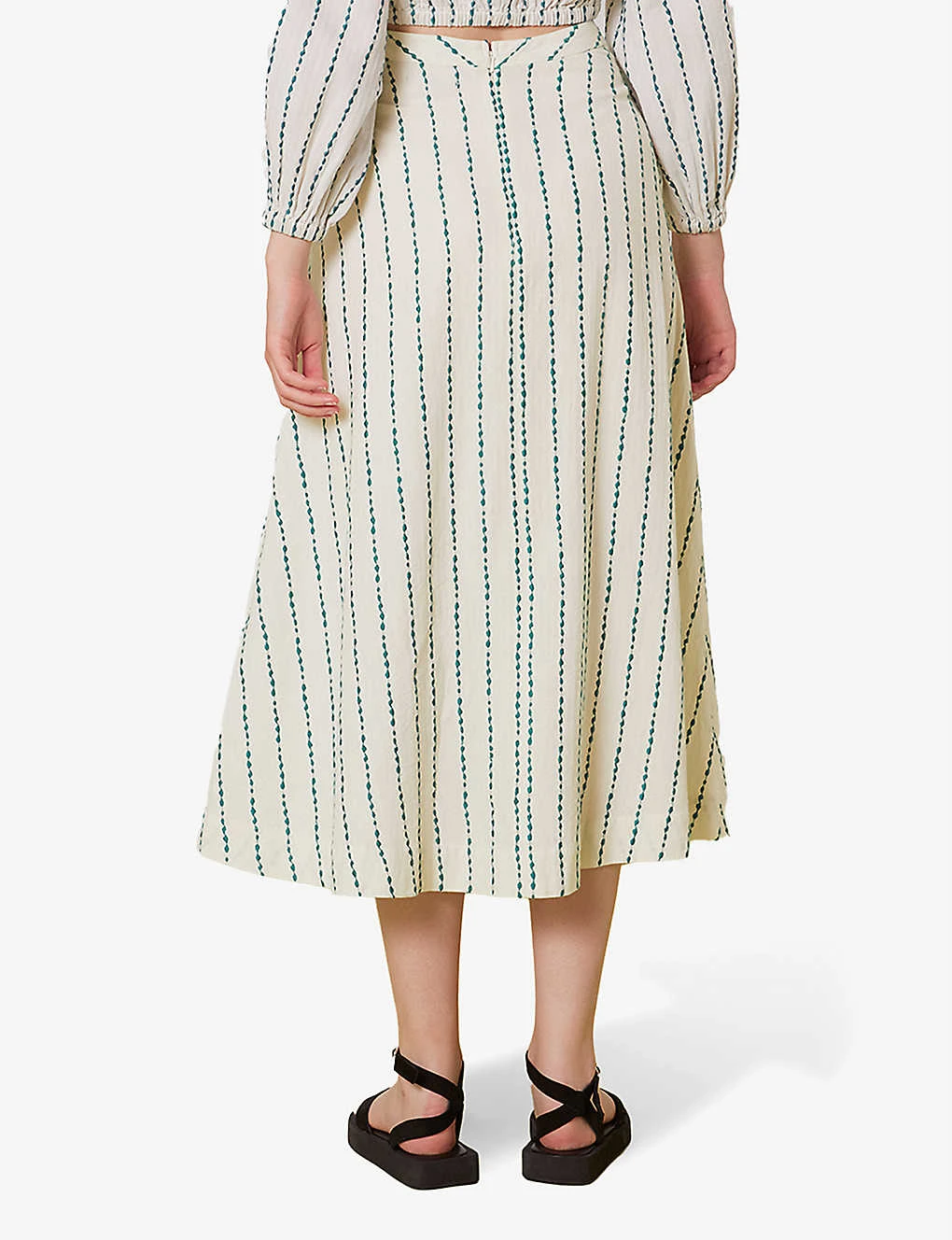 Whistles Mari Embroidered Cotton Circle Maxi Skirt 4 Whistles Mari Embroidered Cotton Circle Maxi Skirt - Image 4