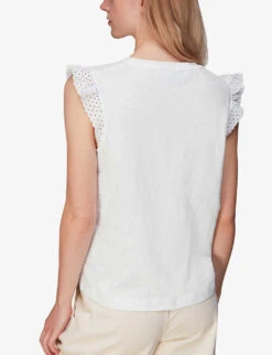 Whistles Broderie Frill-sleeve Cotton Top 9 Whistles Broderie Frill-sleeve Cotton Top -The Fashion Shop R03975836 WHITE ALT03