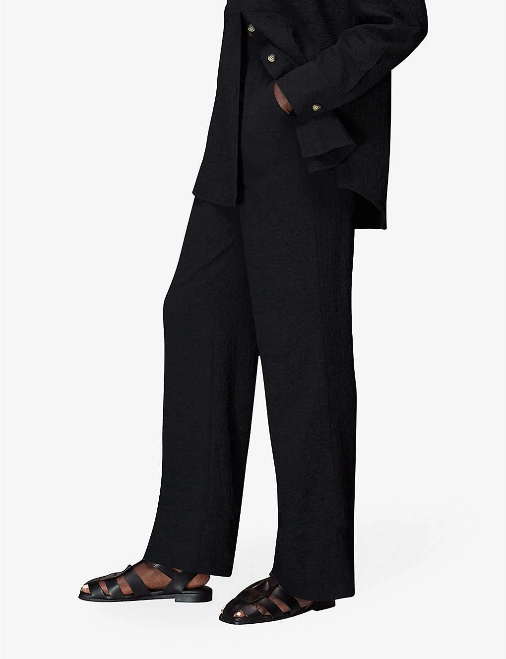 Whistles Luna Textured Stretch-woven Trousers 3 Whistles Luna Textured Stretch-woven Trousers - Image 3