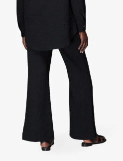 Whistles Luna Textured Stretch-woven Trousers 8 Whistles Luna Textured Stretch-woven Trousers -The Fashion Shop R03977504 BLACK ALT03