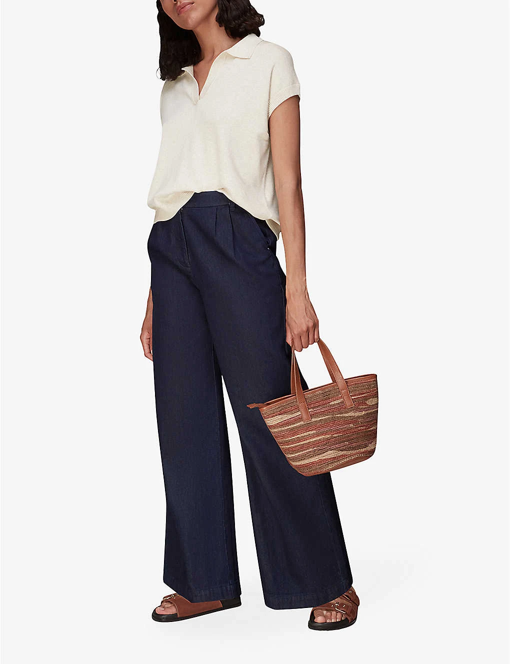 Whistles Lyla Knitted Cotton And Recycled Polyester-blend Polo 2 Whistles Lyla Knitted Cotton And Recycled Polyester-blend Polo - Image 2