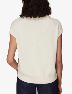 Whistles Lyla Knitted Cotton And Recycled Polyester-blend Polo 8 Whistles Lyla Knitted Cotton And Recycled Polyester-blend Polo -The Fashion Shop R03978359 CREAM ALT03