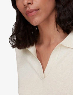 Whistles Lyla Knitted Cotton And Recycled Polyester-blend Polo 9 Whistles Lyla Knitted Cotton And Recycled Polyester-blend Polo -The Fashion Shop R03978359 CREAM ALT04