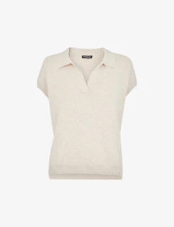 Whistles Lyla Knitted Cotton And Recycled Polyester-blend Polo