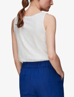 Whistles Raven Double-strap Organic Cotton Vest Top 8 Whistles Raven Double-strap Organic Cotton Vest Top -The Fashion Shop R03978361 WHITE ALT03