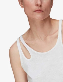 Whistles Raven Double-strap Organic Cotton Vest Top 9 Whistles Raven Double-strap Organic Cotton Vest Top -The Fashion Shop R03978361 WHITE ALT04