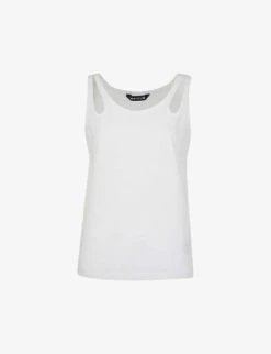 Whistles Raven Double-strap Organic Cotton Vest Top