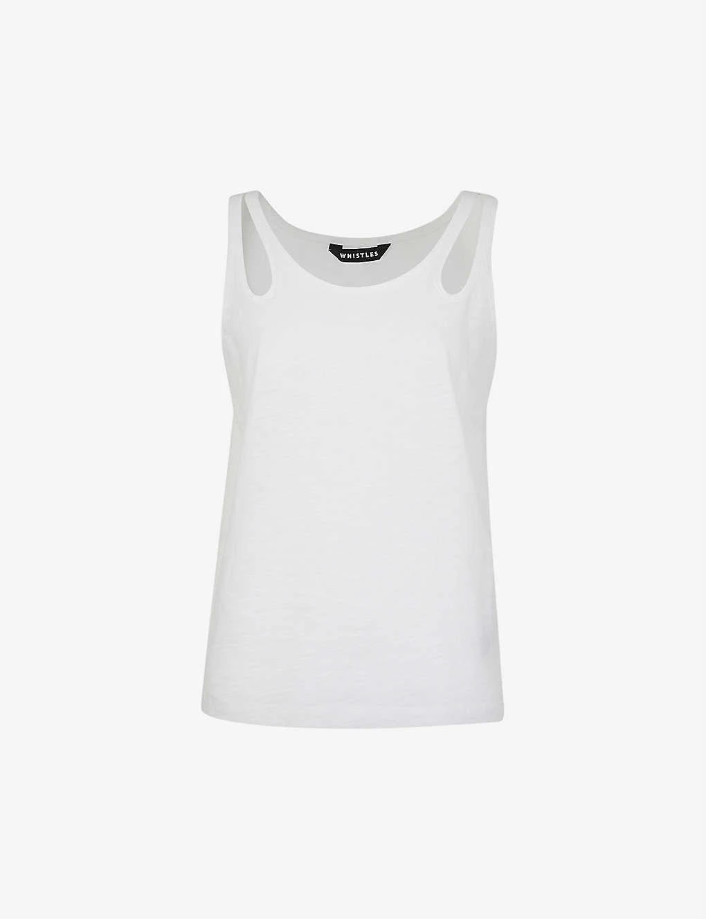 Whistles Raven Double-strap Organic Cotton Vest Top 1 Whistles Raven Double-strap Organic Cotton Vest Top