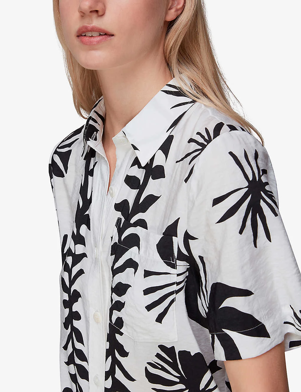 Whistles Graphic Print Ramie-blend Bowling Shirt 6 Whistles Graphic Print Ramie-blend Bowling Shirt - Image 6