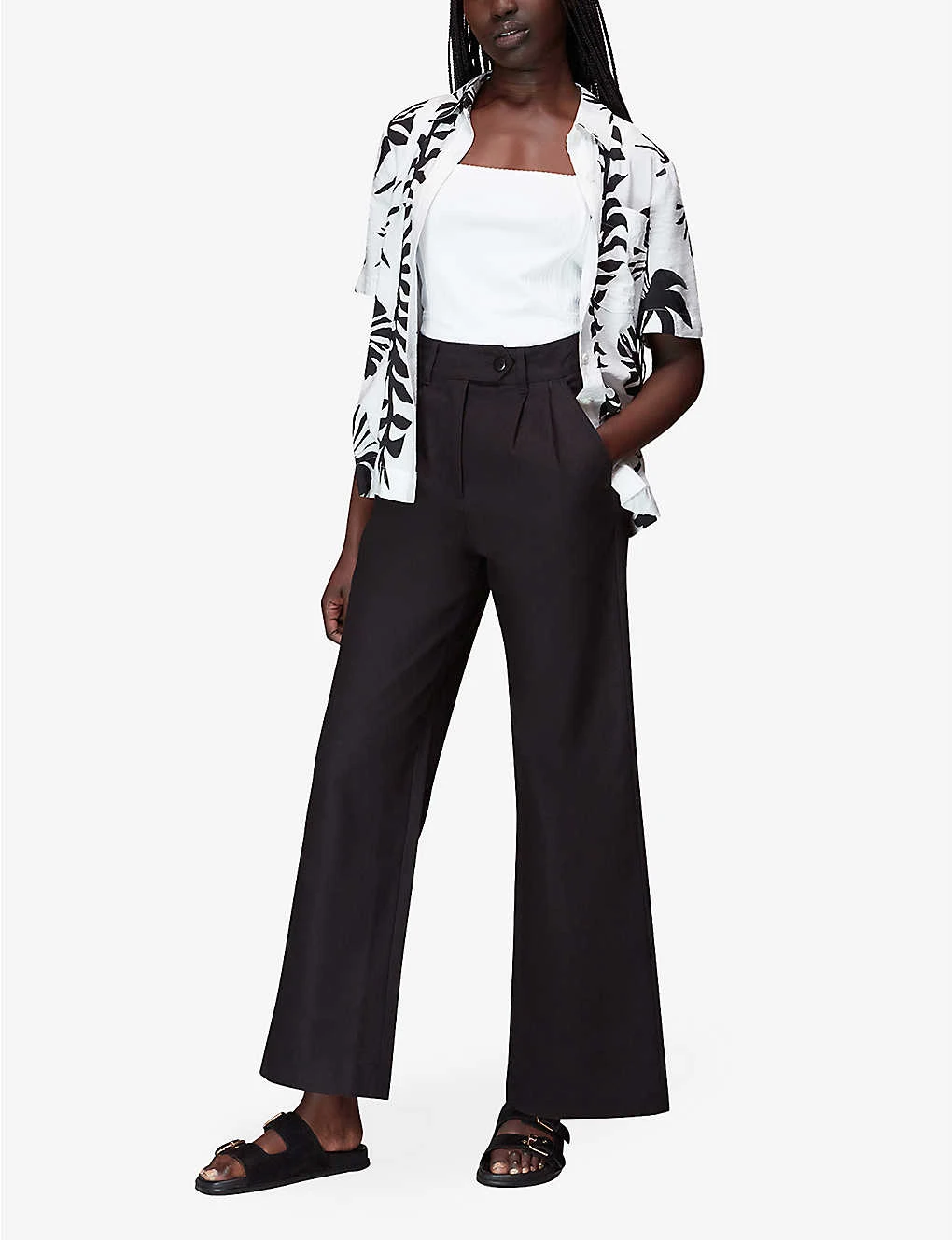 Whistles Square-neck Ribbed Cotton Vest Top 2 Whistles Square-neck Ribbed Cotton Vest Top - Image 2