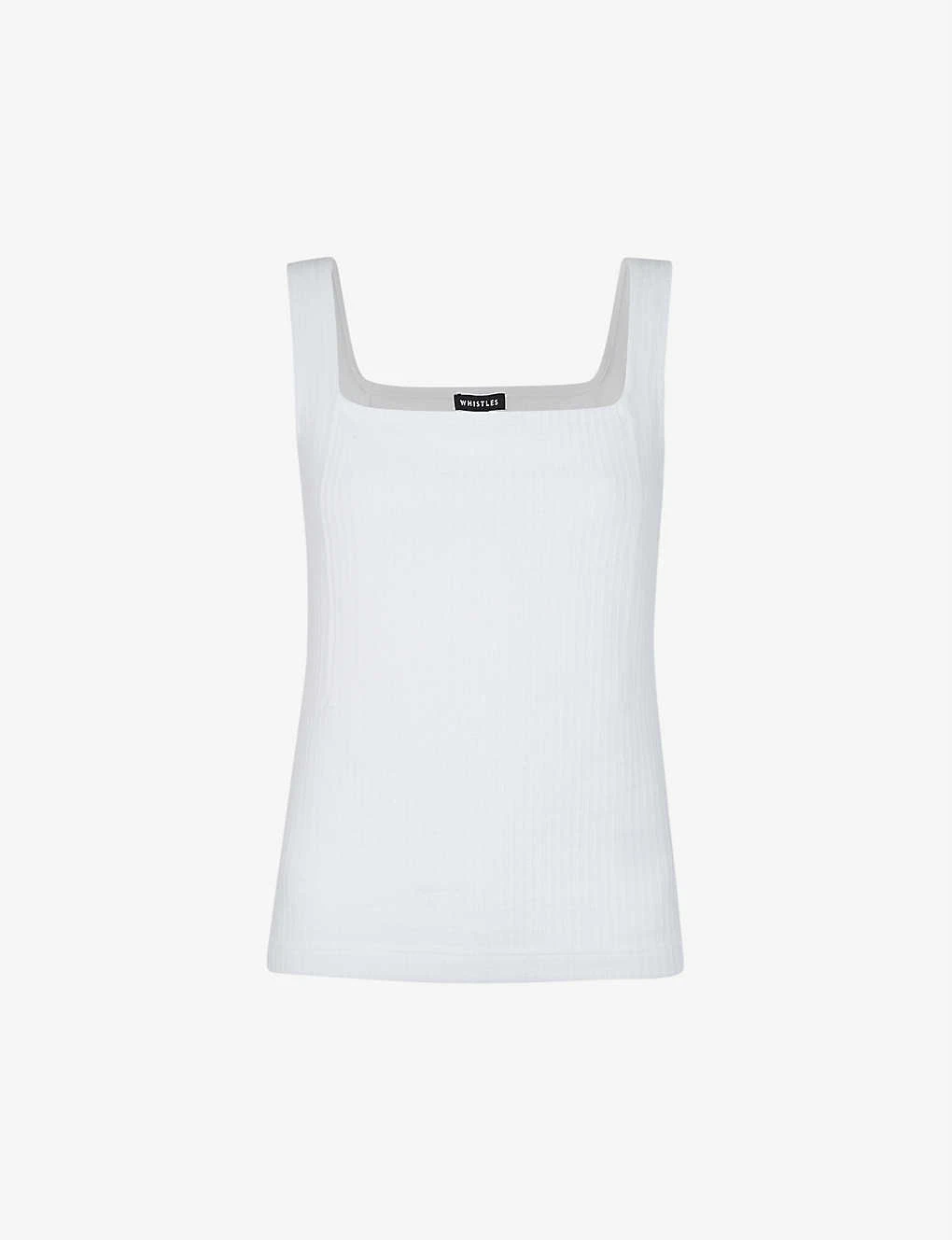 Whistles Square-neck Ribbed Cotton Vest Top 1 Whistles Square-neck Ribbed Cotton Vest Top