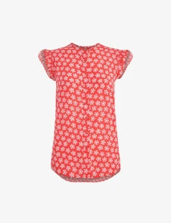 Whistles Daisy Floral-print Woven Blouse