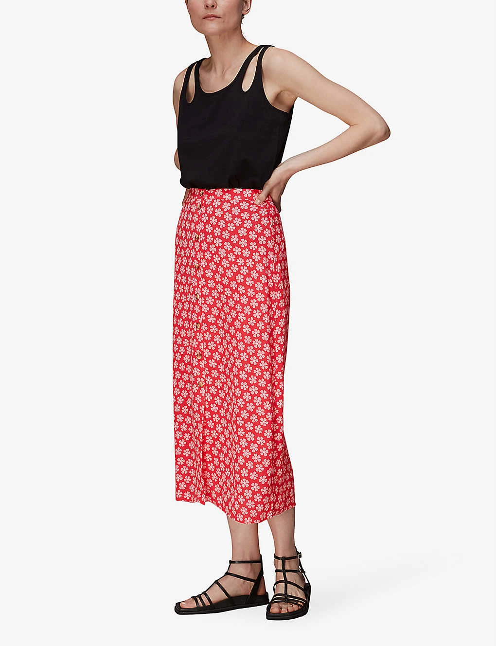 Whistles Daisy Floral-print Woven Midi Skirt 2 Whistles Daisy Floral-print Woven Midi Skirt - Image 2