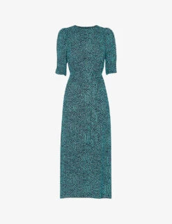 Whistles Daisy Floral-print Viscose Midi Dress