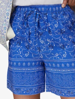 Whistles Bandana Floral-print High-rise Organic Cotton Shorts -The Fashion Shop R03981354 MULTICOLOURED ALT04