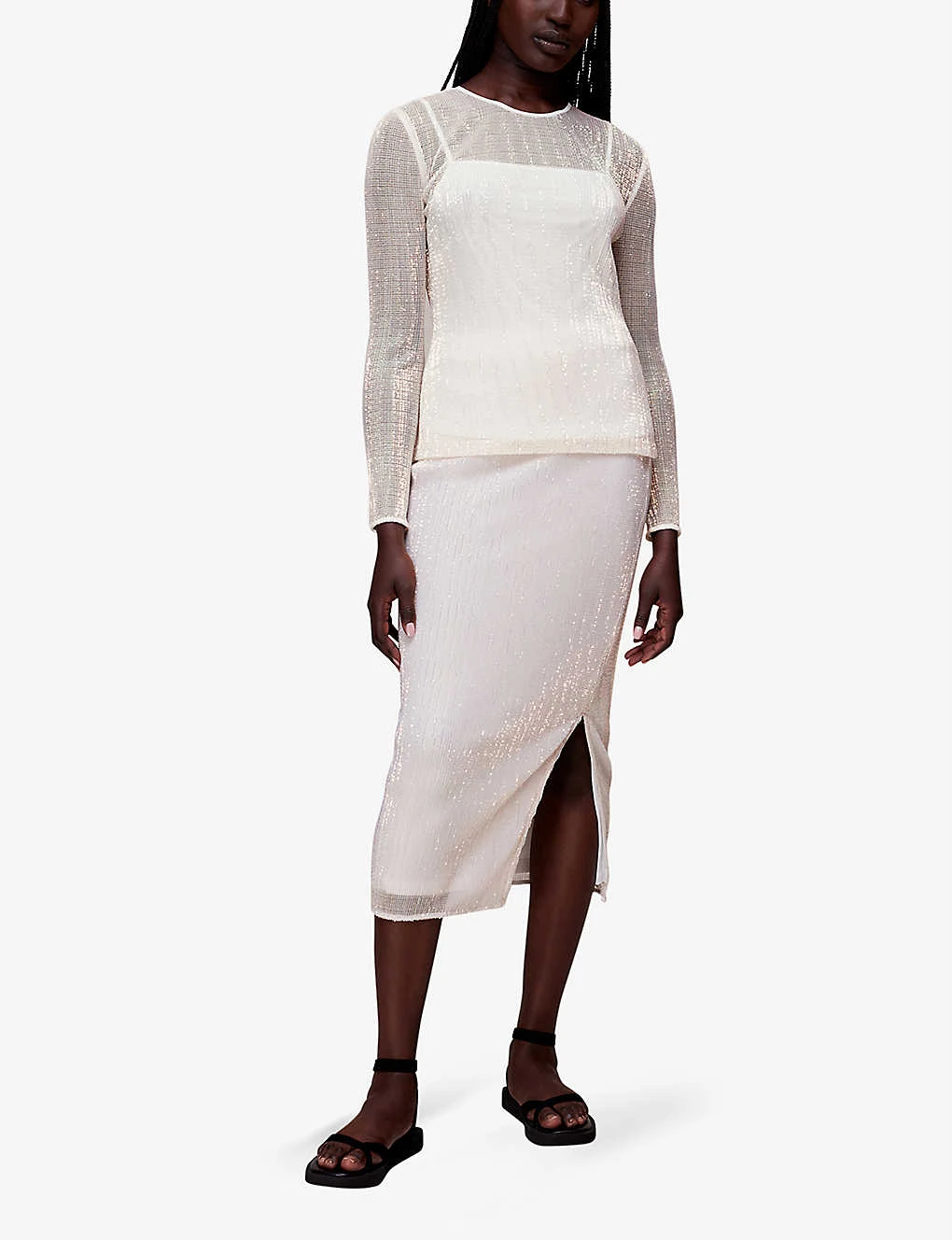 Whistles Sarai Sequined Recycled-polyester Top 2 Whistles Sarai Sequined Recycled-polyester Top - Image 2