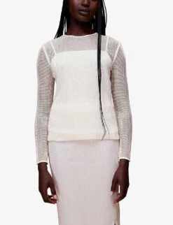 Whistles Sarai Sequined Recycled-polyester Top 7 Whistles Sarai Sequined Recycled-polyester Top -The Fashion Shop R03981356 PALEPINK ALT02