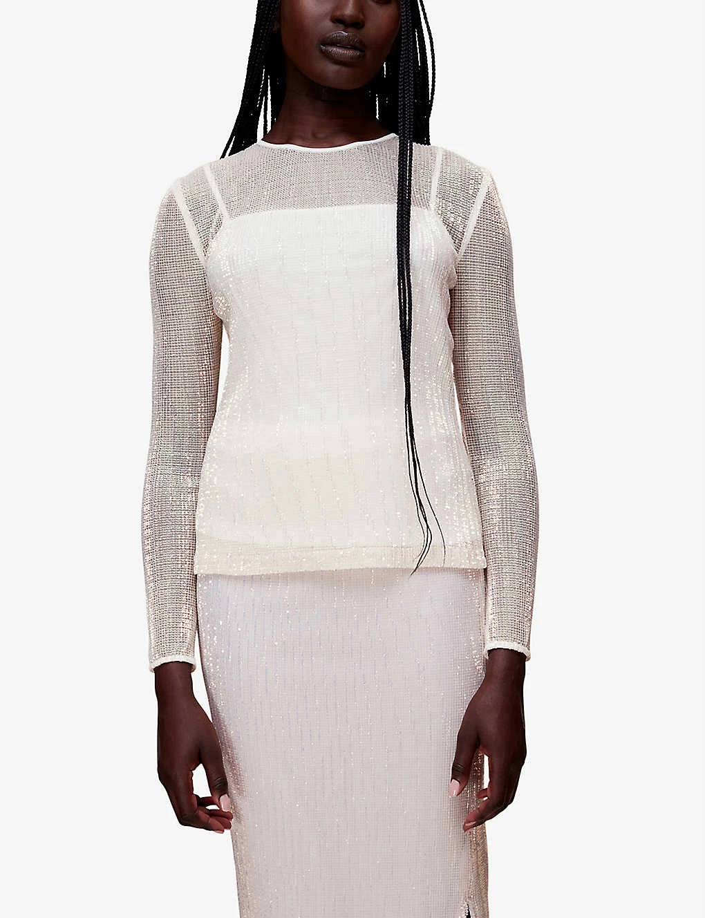 Whistles Sarai Sequined Recycled-polyester Top 3 Whistles Sarai Sequined Recycled-polyester Top - Image 3