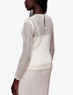 Whistles Sarai Sequined Recycled-polyester Top 8 Whistles Sarai Sequined Recycled-polyester Top -The Fashion Shop R03981356 PALEPINK ALT03