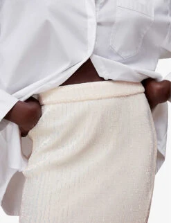 Whistles Sadie Sequined Recycled-polyester Midi Skirt 9 Whistles Sadie Sequined Recycled-polyester Midi Skirt -The Fashion Shop R03981357 PALEPINK ALT04