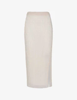 Whistles Sadie Sequined Recycled-polyester Midi Skirt