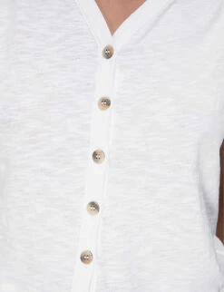 Whistles Maeve Buttoned Cotton-jersey T-shirt 9 Whistles Maeve Buttoned Cotton-jersey T-shirt -The Fashion Shop R03983237 WHITE ALT04