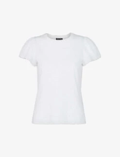 Whistles Round-neck Frilled-sleeve Cotton T-shirt