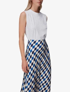 Whistles Diamond-print Bias Cut Woven Midi Skirt 7 Whistles Diamond-print Bias Cut Woven Midi Skirt -The Fashion Shop R03985993 MULTICOLOURED ALT02