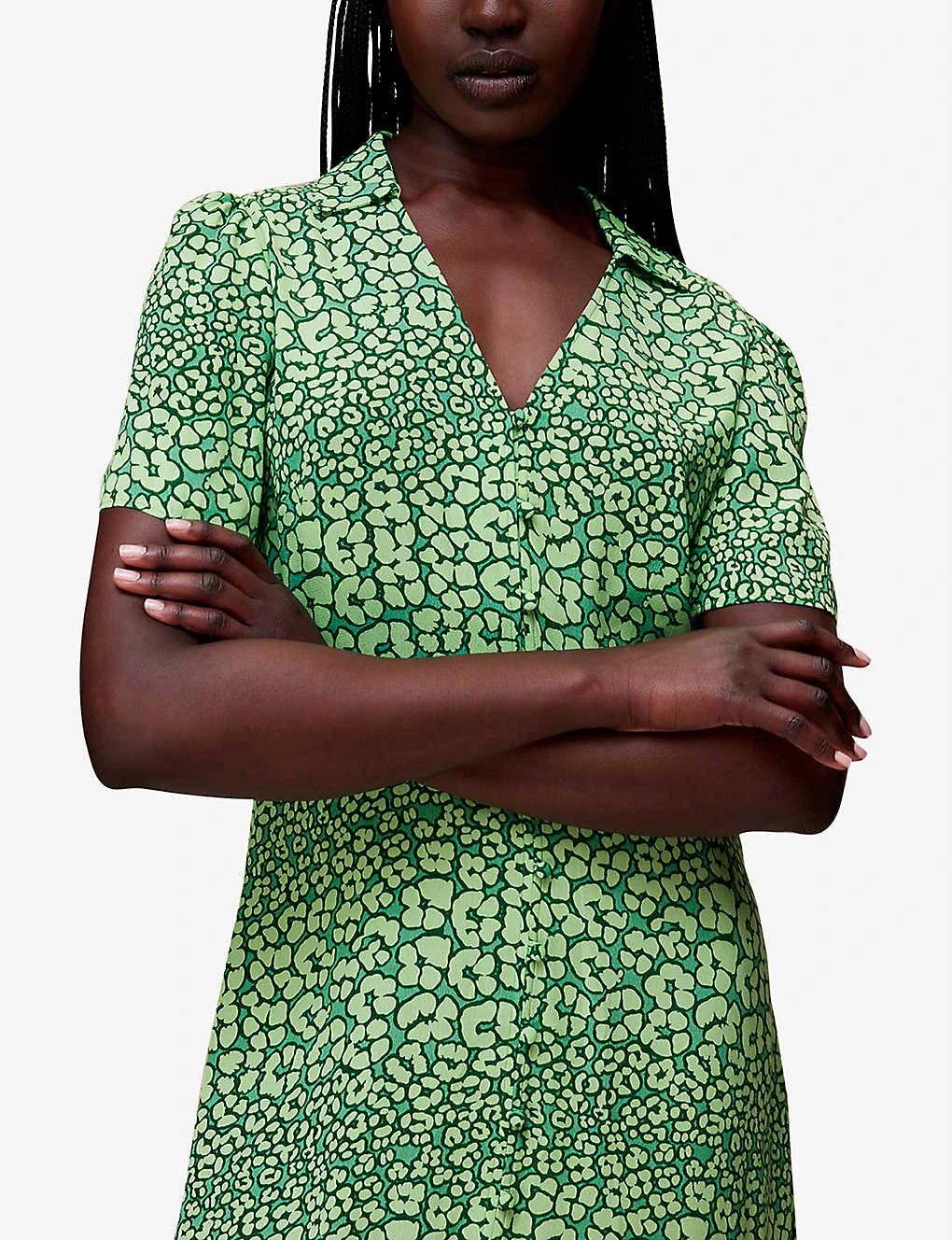 Whistles Leopard Petals Leopard-print Woven Midi Dress 3 Whistles Leopard Petals Leopard-print Woven Midi Dress - Image 3