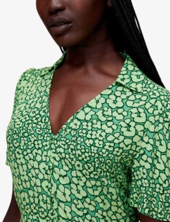 Whistles Leopard Petals Leopard-print Woven Midi Dress 9 Whistles Leopard Petals Leopard-print Woven Midi Dress -The Fashion Shop R03990158 MULTICOLOURED ALT04