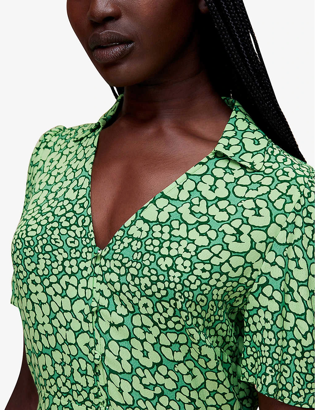 Whistles Leopard Petals Leopard-print Woven Midi Dress 5 Whistles Leopard Petals Leopard-print Woven Midi Dress - Image 5