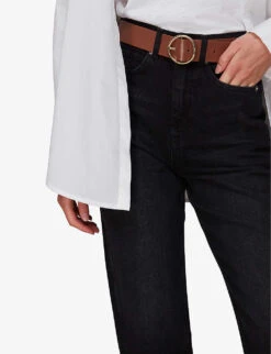 Whistles Circle Leather Belt 5 Whistles Circle Leather Belt -The Fashion Shop R03991098 TAN ALT02