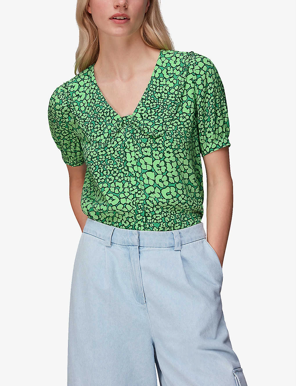 Whistles Leopard Petals Leopard-print Woven Top 3 Whistles Leopard Petals Leopard-print Woven Top - Image 3