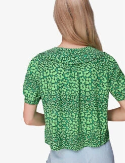 Whistles Leopard Petals Leopard-print Woven Top 8 Whistles Leopard Petals Leopard-print Woven Top -The Fashion Shop R03991099 MULTICOLOURED ALT03