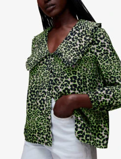 Whistles Fluro Animal Leopard-print Woven Top 7 Whistles Fluro Animal Leopard-print Woven Top -The Fashion Shop R03991100 MULTICOLOURED ALT02