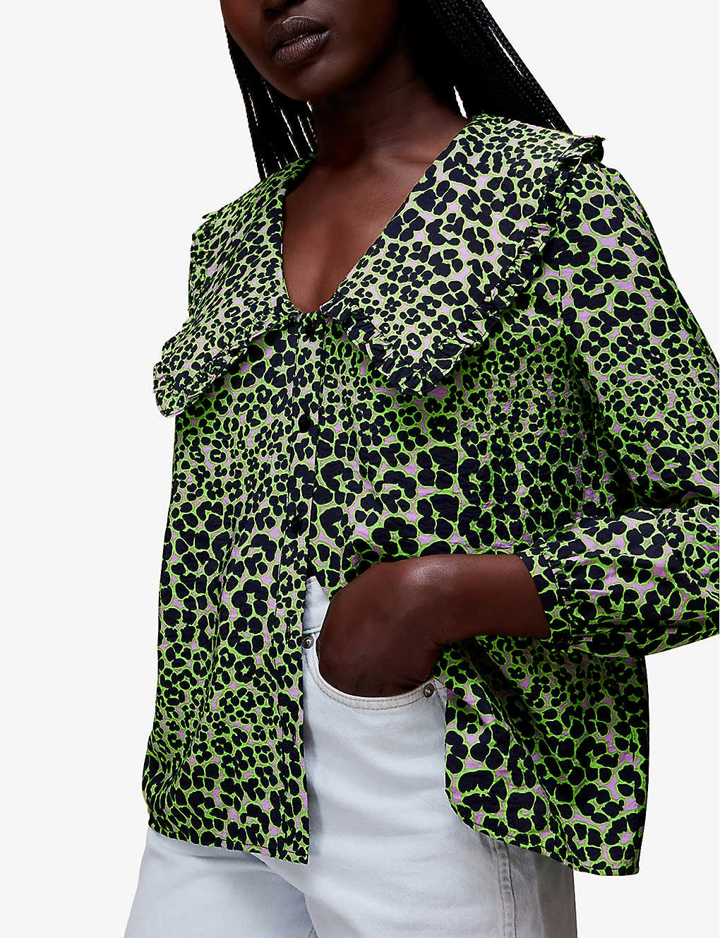 Whistles Fluro Animal Leopard-print Woven Top 3 Whistles Fluro Animal Leopard-print Woven Top - Image 3