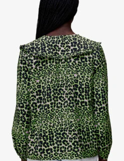 Whistles Fluro Animal Leopard-print Woven Top 8 Whistles Fluro Animal Leopard-print Woven Top -The Fashion Shop R03991100 MULTICOLOURED ALT03